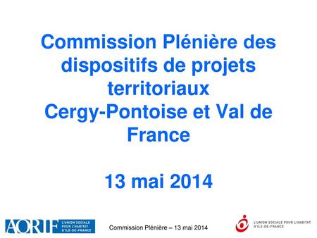 Commission Plénière – 13 mai 2014