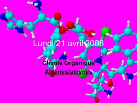 Chimie Organique Alcènes/alcynes