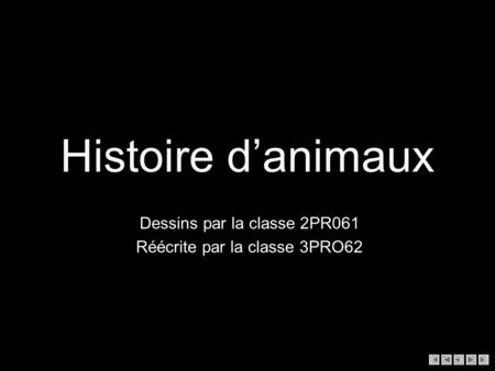 Histoire danimaux Dessins par la classe 2PR061 Réécrite par la classe 3PRO62.