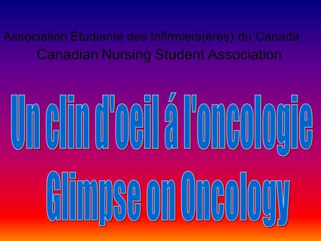 Association Étudiante des Infirmiers(ères) du Canada Canadian Nursing Student Association.