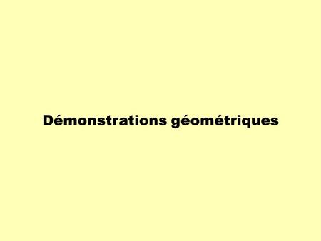 Démonstrations géométriques