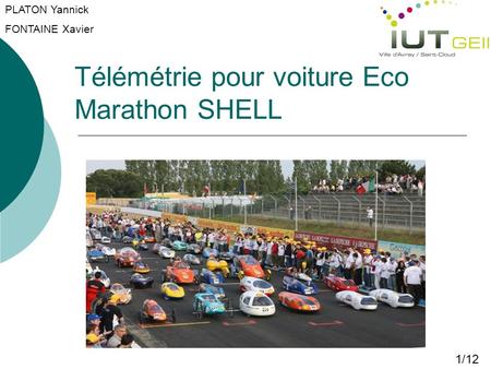 Télémétrie pour voiture Eco Marathon SHELL