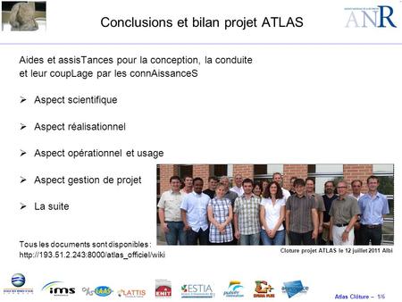 Conclusions et bilan projet ATLAS