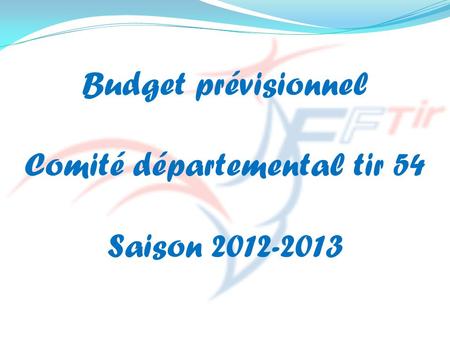 Budget prévisionnel Comité départemental tir 54 Saison 2012-2013.