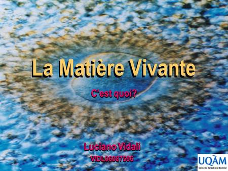 La Matière Vivante C’est quoi? Luciano Vidali VIDL06087506.