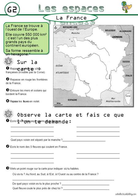 Les espaces français G2 La France Sur la carte :