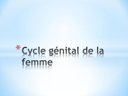Cycle génital de la femme