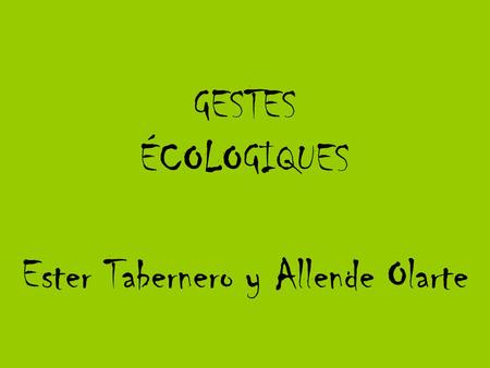 Ester Tabernero y Allende Olarte