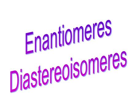 Enantiomeres Diastereoisomeres.