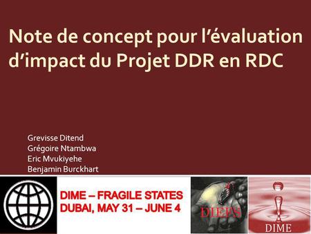 Note de concept pour l’évaluation d’impact du Projet DDR en RDC