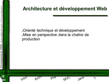 Architecture et développement Web