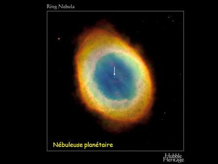 Nébuleuse planétaire. Typiquement, M NB ~ 0.5  1.2 M , R NB ~ 0.01 R  (6900 km)