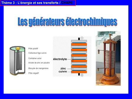 Les générateurs électrochimiques