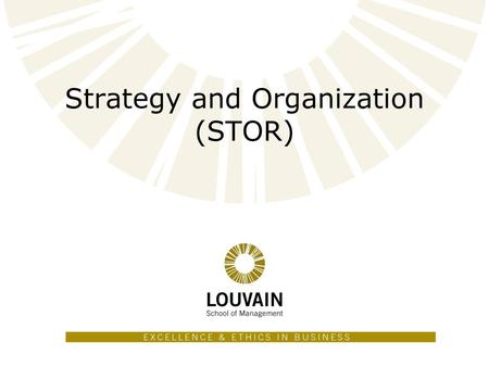 Strategy and Organization (STOR)