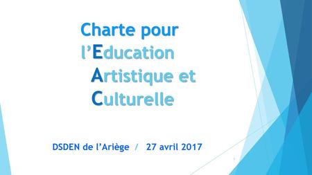 Charte pour l’Education Artistique et Culturelle
