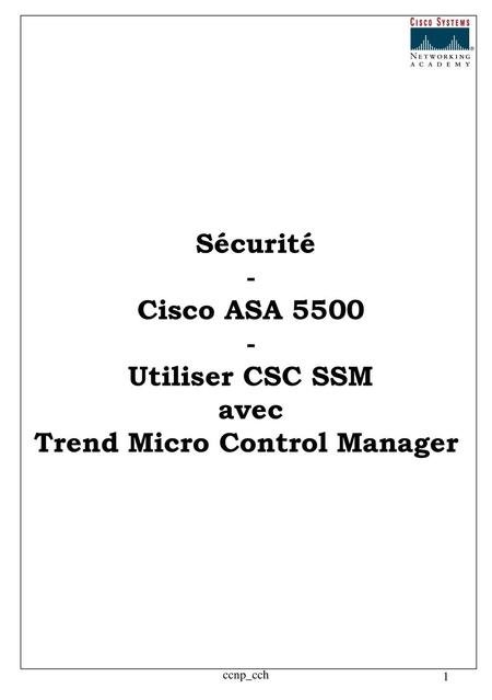 Sécurité - Cisco ASA Utiliser CSC SSM