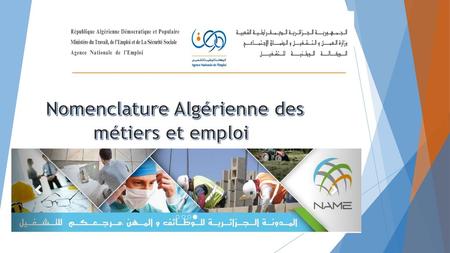 Nomenclature Algérienne des métiers et emploi