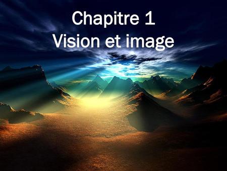 Chapitre 1 Vision et image.