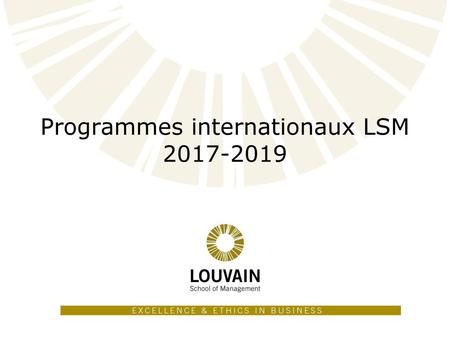 Programmes internationaux LSM