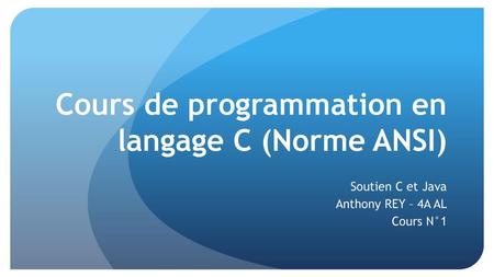 Cours de programmation en langage C (Norme ANSI)