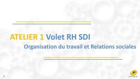 ATELIER 1 Volet RH SDI Organisation du travail et Relations sociales.