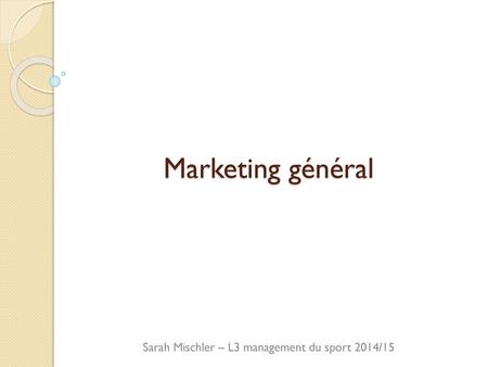 Sarah Mischler – L3 management du sport 2014/15