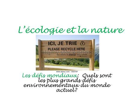 L’écologie et la nature
