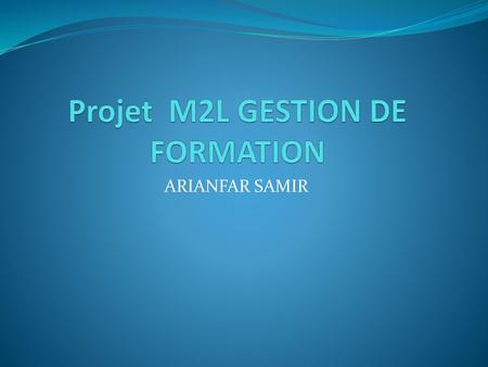Projet M2L GESTION DE FORMATION