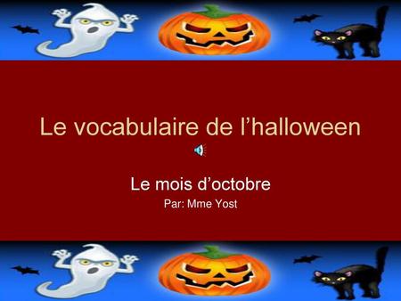 Le vocabulaire de l’halloween