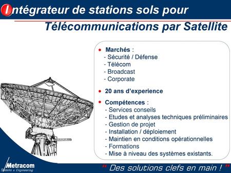 I ntégrateur de stations sols pour Télécommunications par Satellite