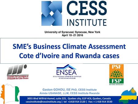 SME’s Business Climate Assessment Cote d’Ivoire and Rwanda cases