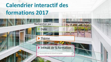 Calendrier interactif des formations 2017