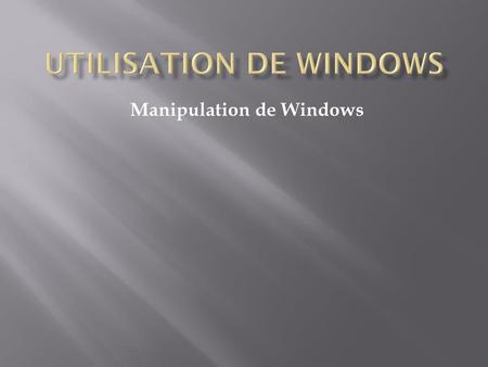 Utilisation de Windows