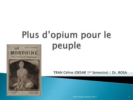 Plus d’opium pour le peuple