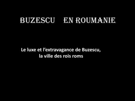 Buzescu en Roumanie Le luxe et l’extravagance de Buzescu,