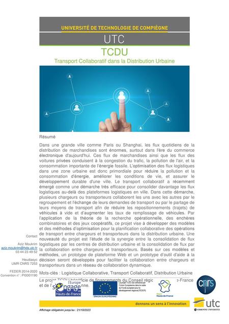 TCDU Transport Collaboratif dans la Distribution Urbaine