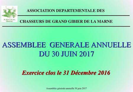 ASSEMBLEE GENERALE ANNUELLE DU 30 JUIN 2017