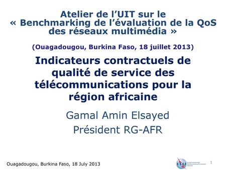 Gamal Amin Elsayed Président RG-AFR