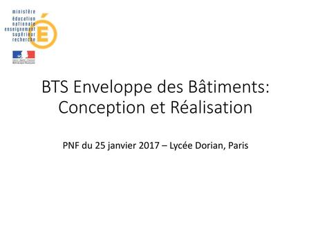 BTS Enveloppe des Bâtiments: Conception et Réalisation