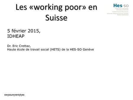 Les «working poor» en Suisse