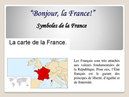 Symboles de la France “Bonjour, la France!”