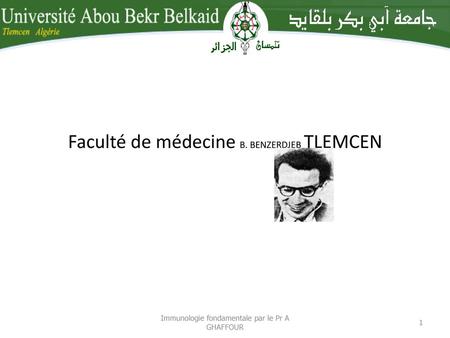 Faculté de médecine B. BENZERDJEB TLEMCEN