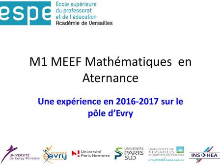 M1 MEEF Mathématiques en Aternance