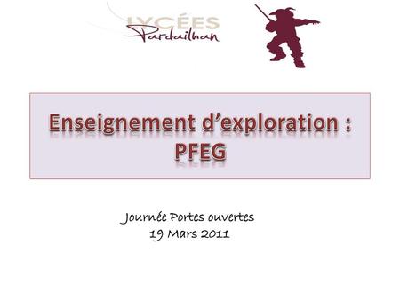 Enseignement d’exploration : PFEG