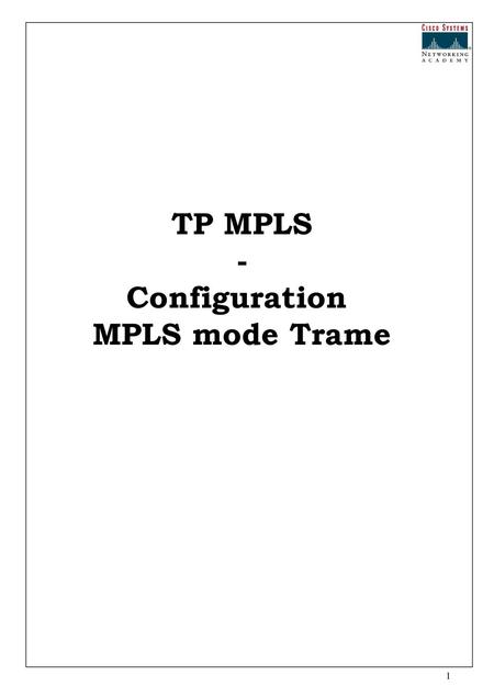 Configuration MPLS mode Trame