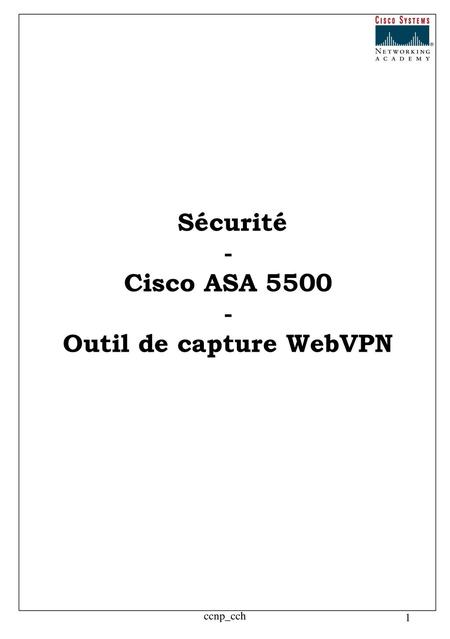 Sécurité - Cisco ASA Outil de capture WebVPN