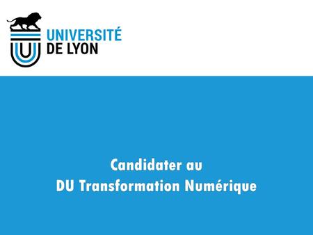 Candidater au DU Transformation Numérique