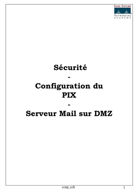Sécurité - Configuration du PIX