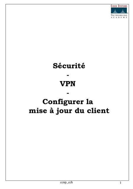 Sécurité - VPN - Configurer la mise à jour du client