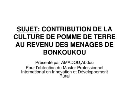 Présenté par AMADOU,Abdou